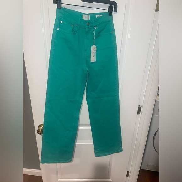 New! Rails The Getty High Rise Wide Leg Jeans in Emerald Green Size 25 🤍 - Picture 8 of 14